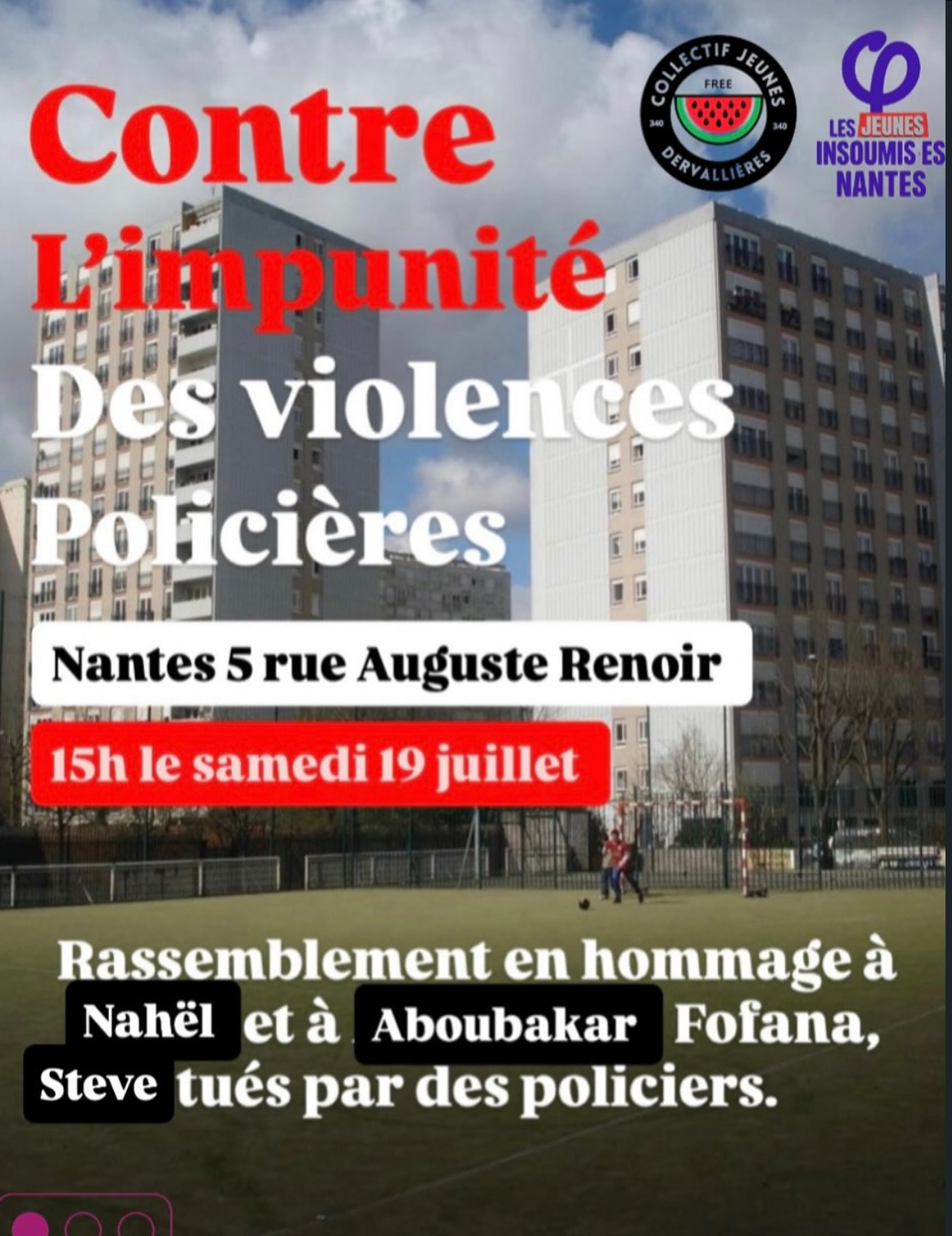 Rassemblement en hommage à Nahel, Aboubakar Fofana et Steve